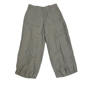 Lauren Ralph Lauren vintage women’s 100% linen baggy wide leg cropped pants 8